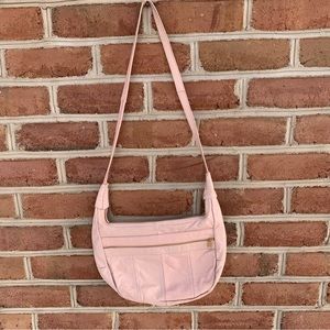 Pale pink leather purse vintage Rolfs American Classic